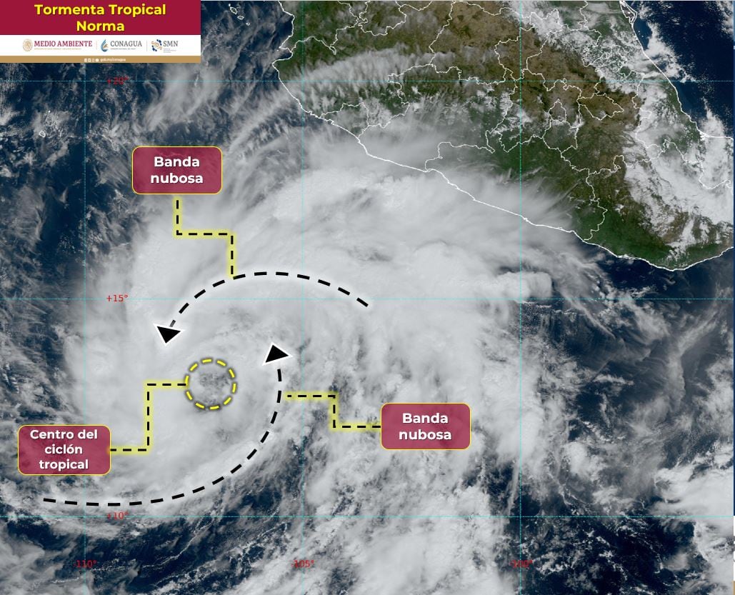 Se forma Tormenta Tropical Norma
