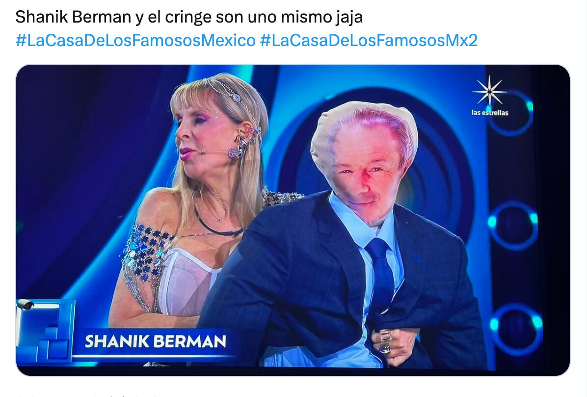 Meme de Shanik Berman en La Casa de los Famosos México 2024