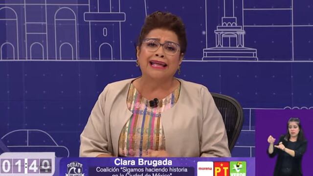 Clara Brugada en tercer debate chilango