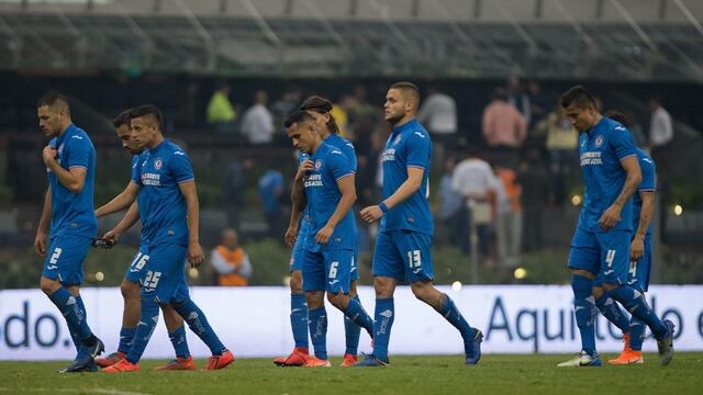 Los jugadores de Cruz Azul tras otra derrota ante América