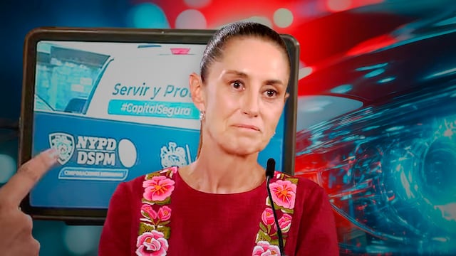 Sheinbaum reacciona a patrullas de Chihuahua con logos de la policía de Nueva York en la mañanera