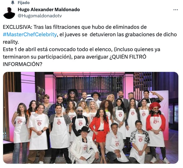 Detienen grabaciones de MasterChef Celebrity 2024 tras filtración de eliminados