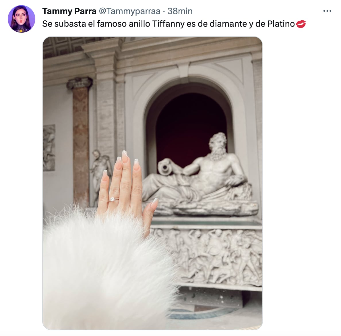 Tammy Parra subasta su anillo de compromiso