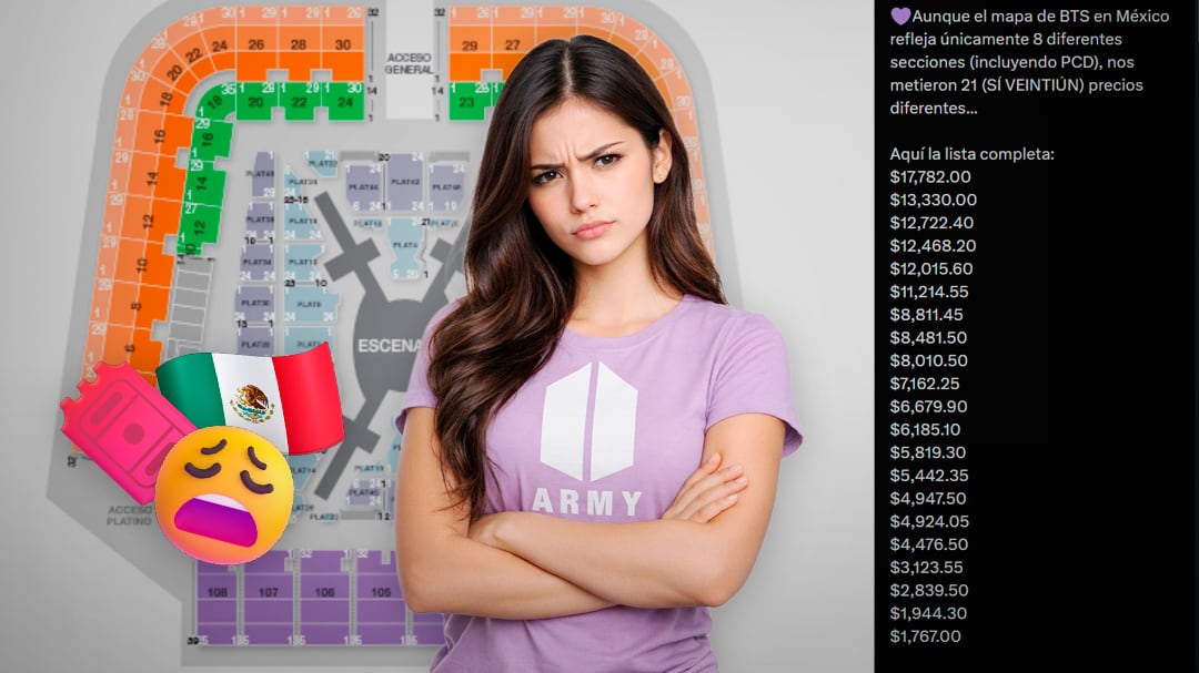 Fans de BTS reportan 21 precios distintos por zona y generan polémica