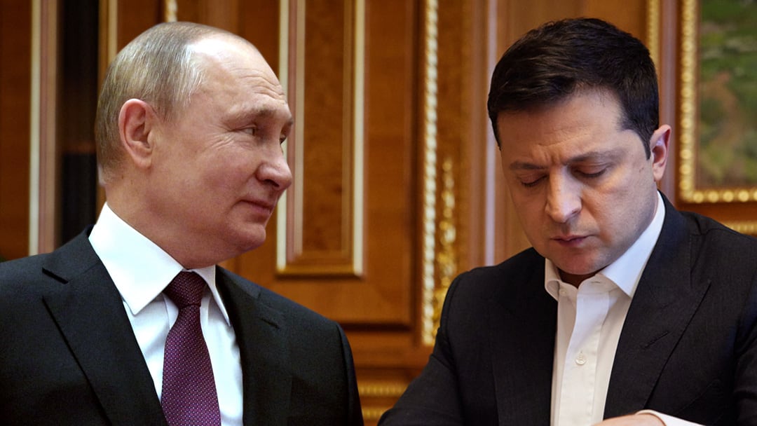 Vladimir Putin (Rusia) y Volodímir Zelenski (Ucrania)