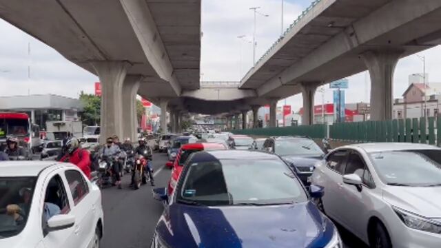 Protesta supera las 5 horas y fila de autos es de 10 kilómetros