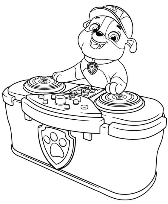 Dibujos de Rubble de Paw Patrol con temática del Día del Niño
