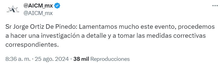 AICM investigará el caso de Jorge Ortiz de Pinedo