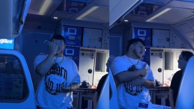 Payo, el vocalista de Grupo Frontera, cantó 'un x100to' en un avión.