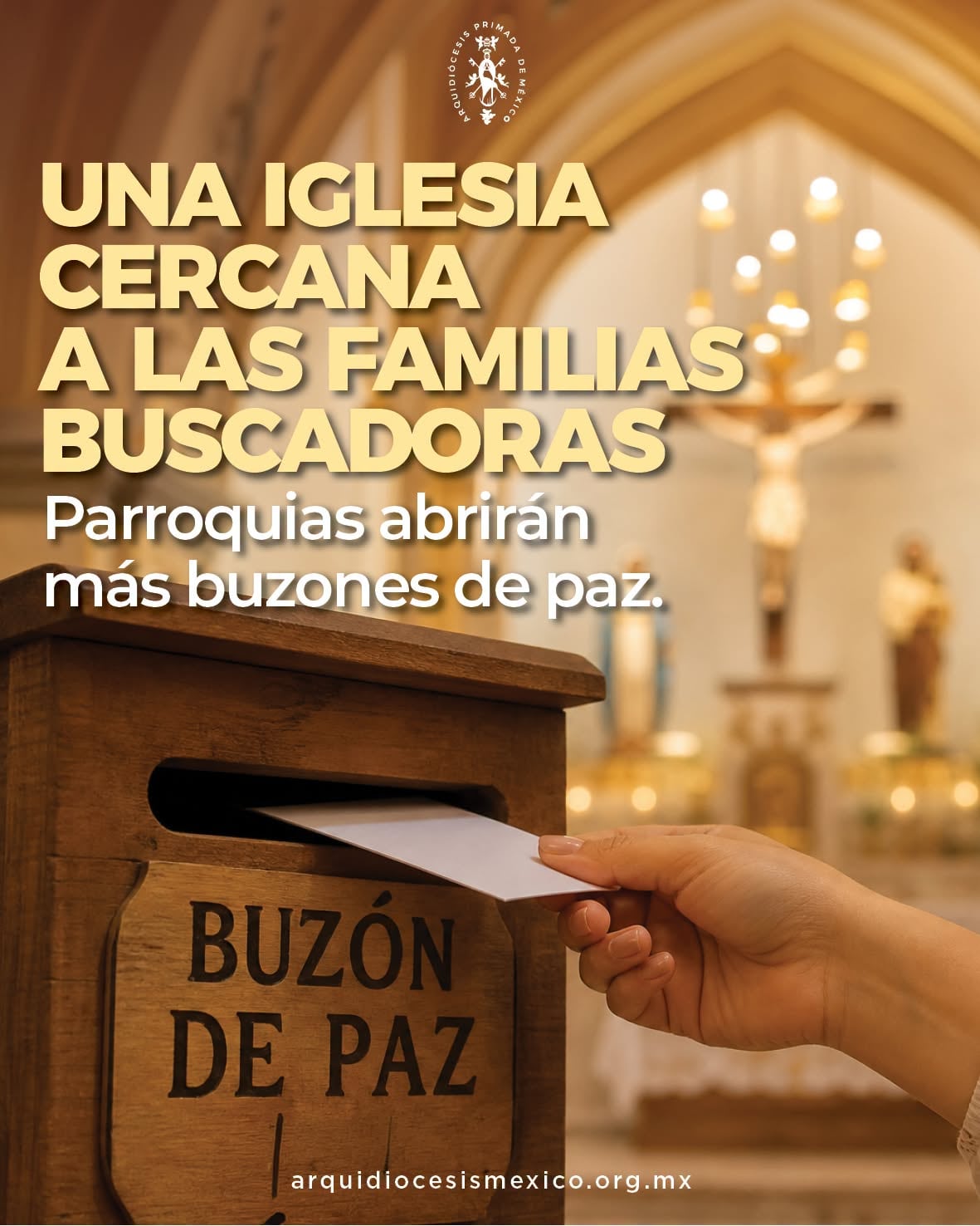 Iglesia católica instala Buzones de Paz para ayudar a las familias buscadoras.