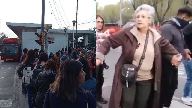 Bloqueo y largas filas en el Metrobús CDMX