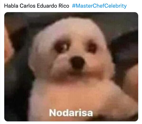 Meme de Carlos Eduardo Rico en MasterChef Celebrity
