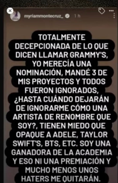 Supuesta historia de Myriam Montemayor