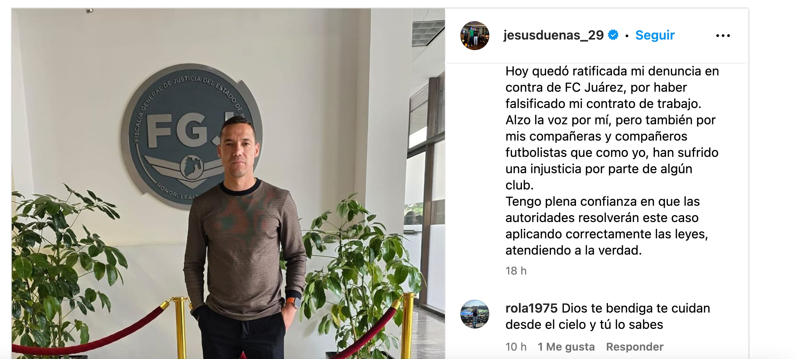 Jesús Dueñas levanta denuncia ante la Fiscalía contra un equipo de la Liga MX por falsificación de contrato