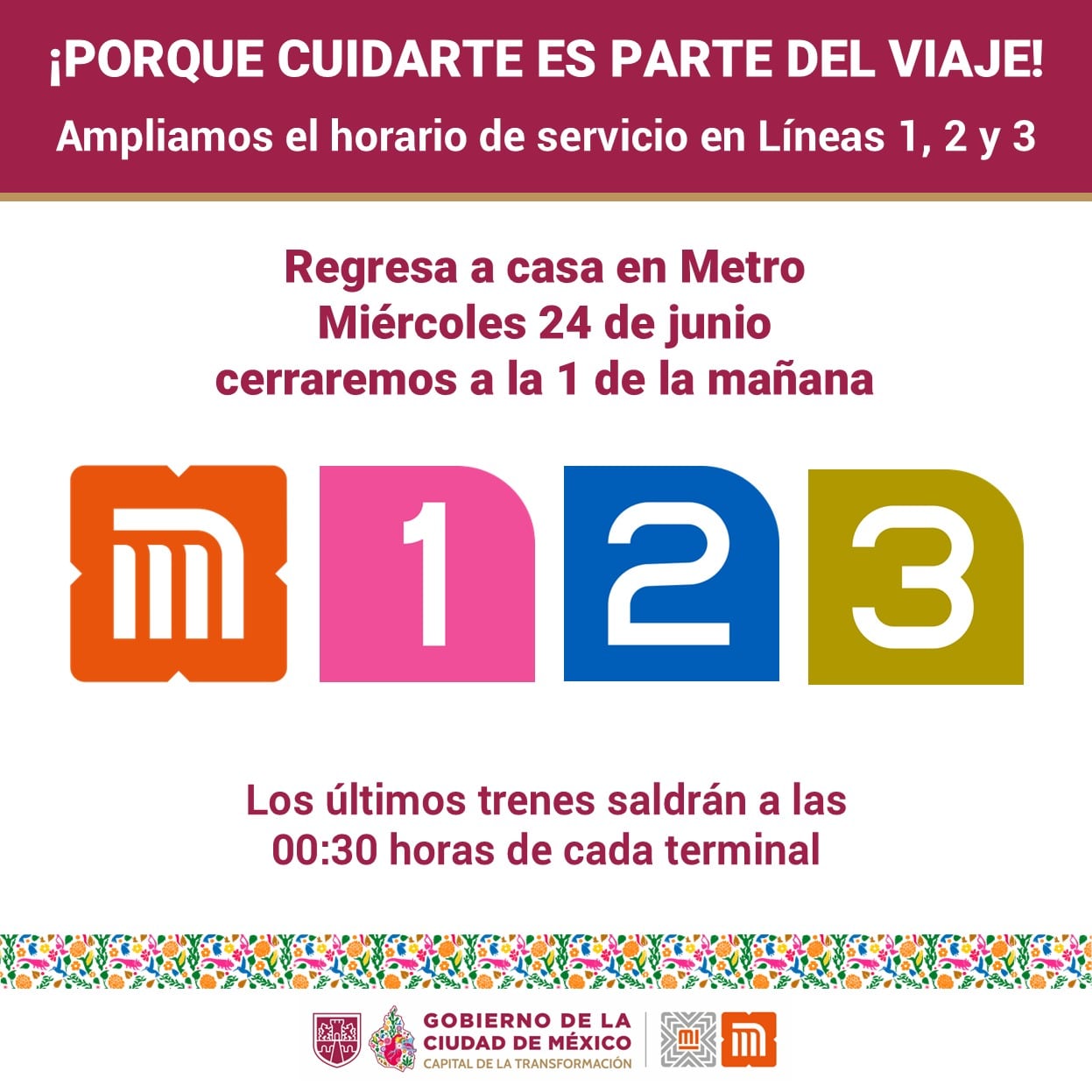 Tres líneas del Metro CDMX ampliarán su horario