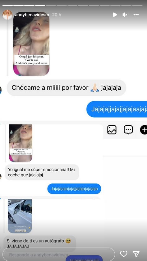 Andy Benavides chocó con una fan.