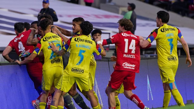 El juego entre América y Toluca tuvo un fuerte conato de bronca