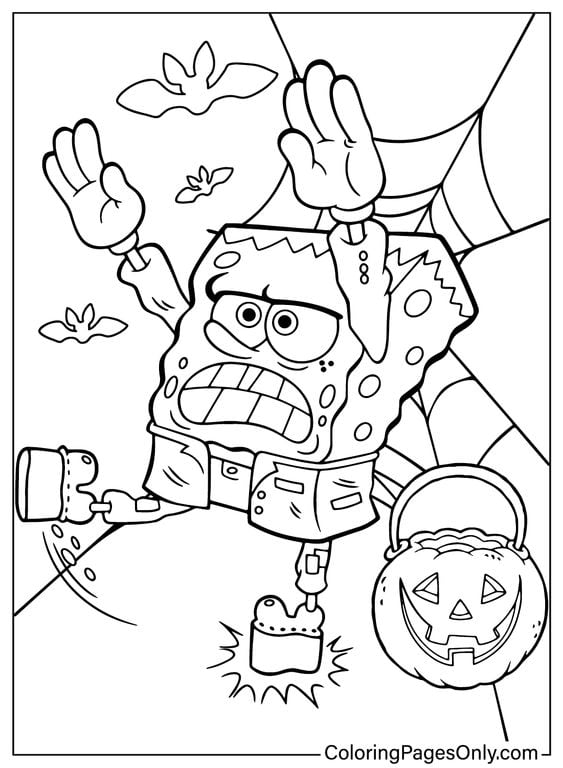 Dibujos de Bob Esponja en Halloween para colorear