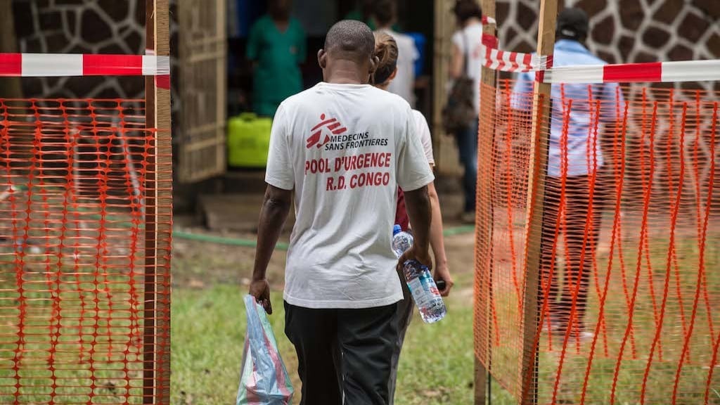 Zona de aislamiento establecida por Médicos Sin Fronteras