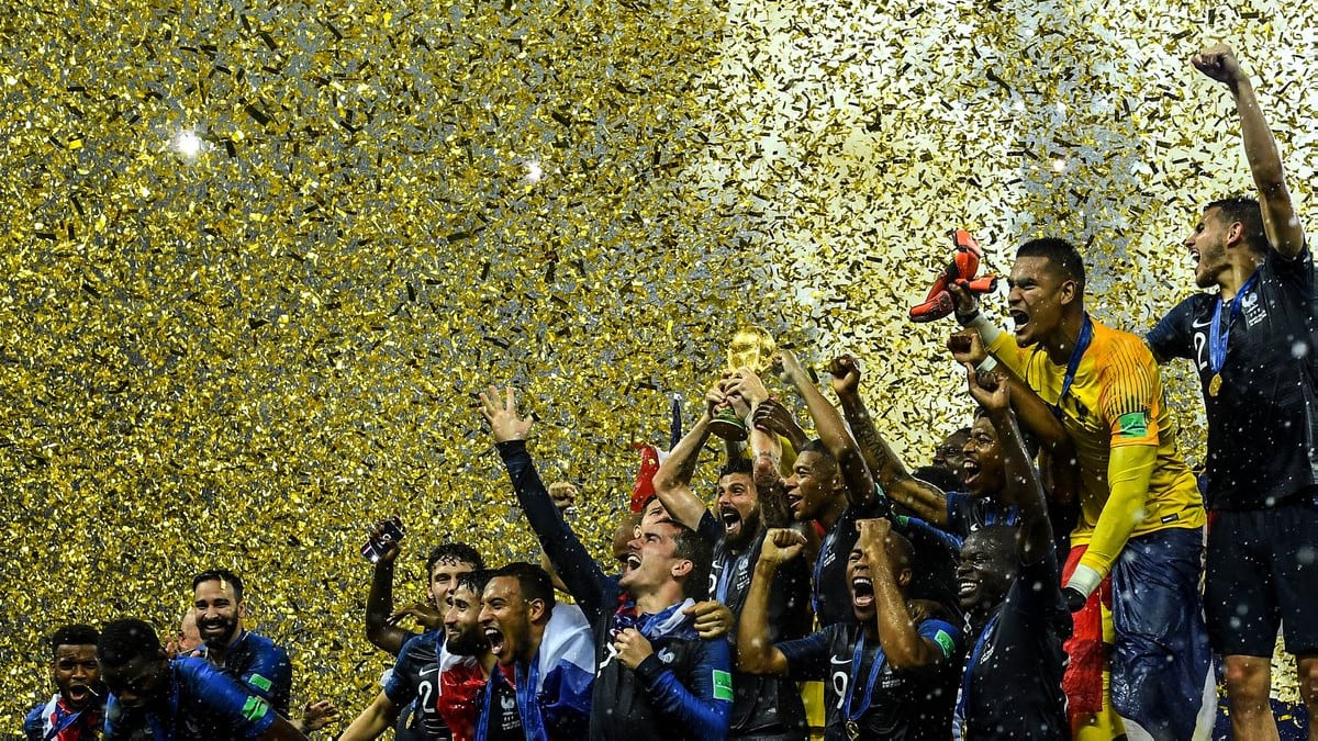 Francia celebra su campeonato en Rusia 2018.