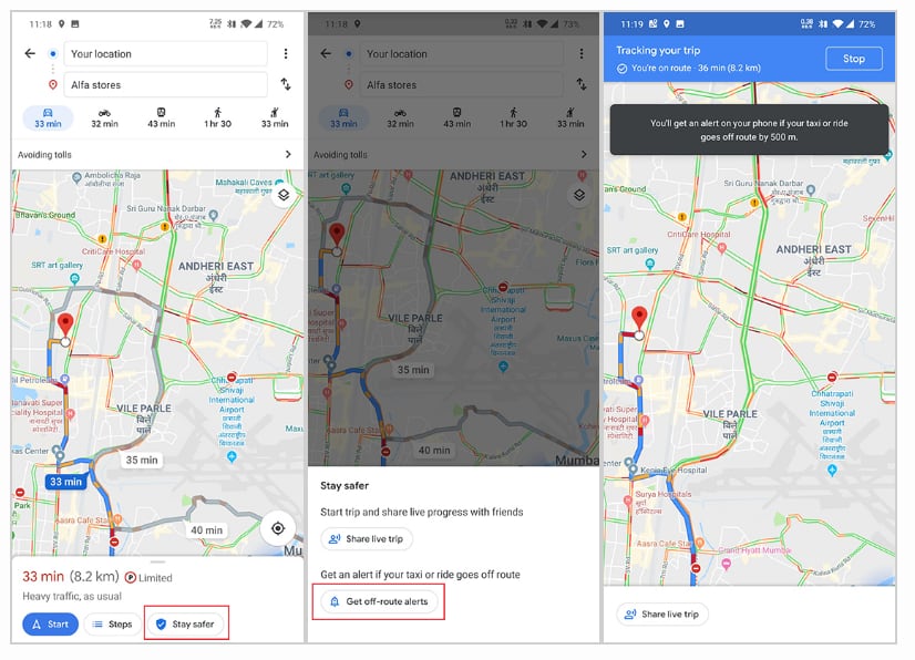 Google Maps alertará a pasajeros si taxi se sale de ruta