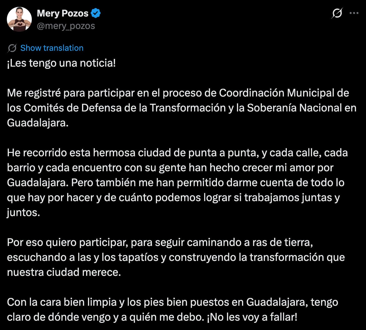 Mery Pozos participa en el proceso interno de Morena para la coordinación de Guadalajara
