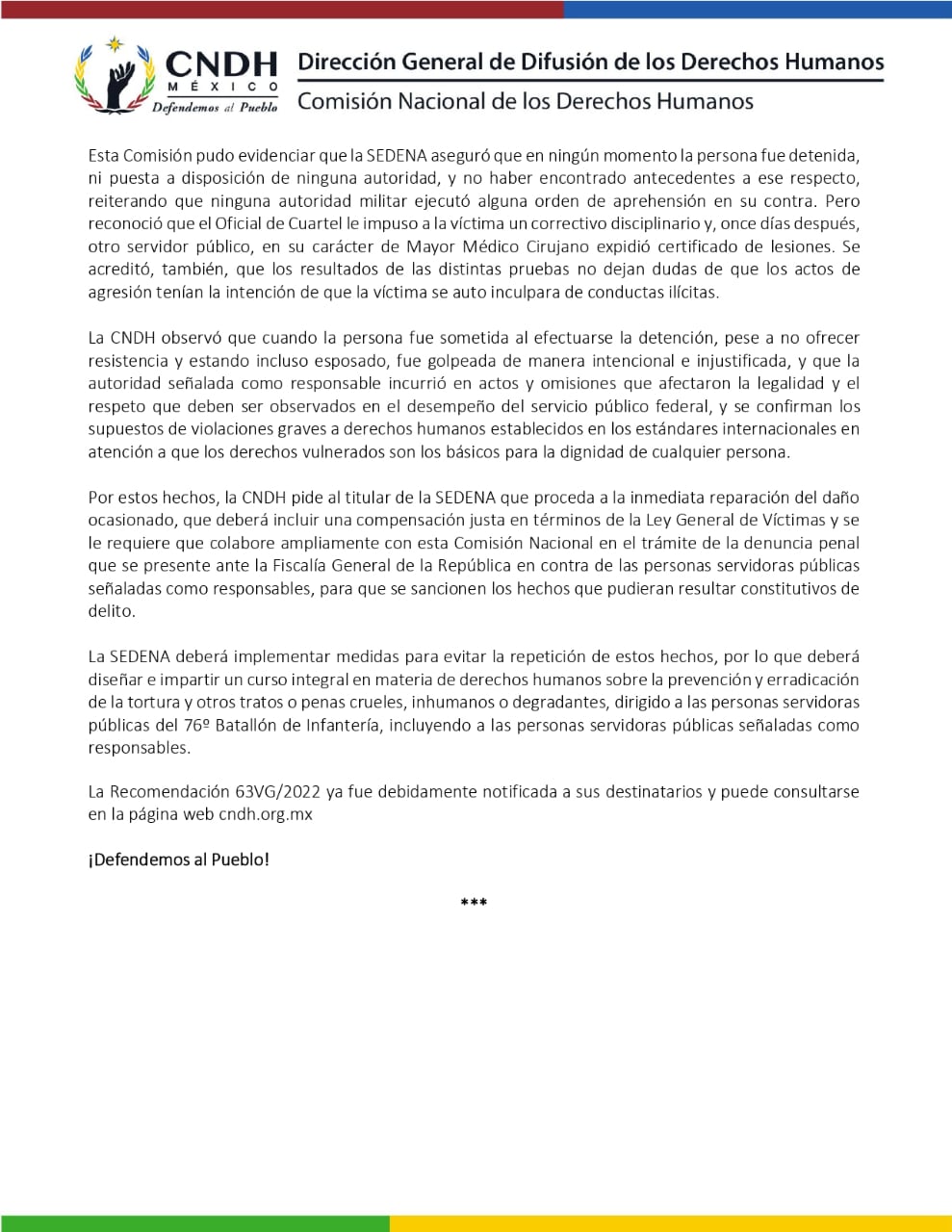 Soldado fue torturado por oficial de la Sedena por supuestos nexos con el narco; CNDH emite recomendación