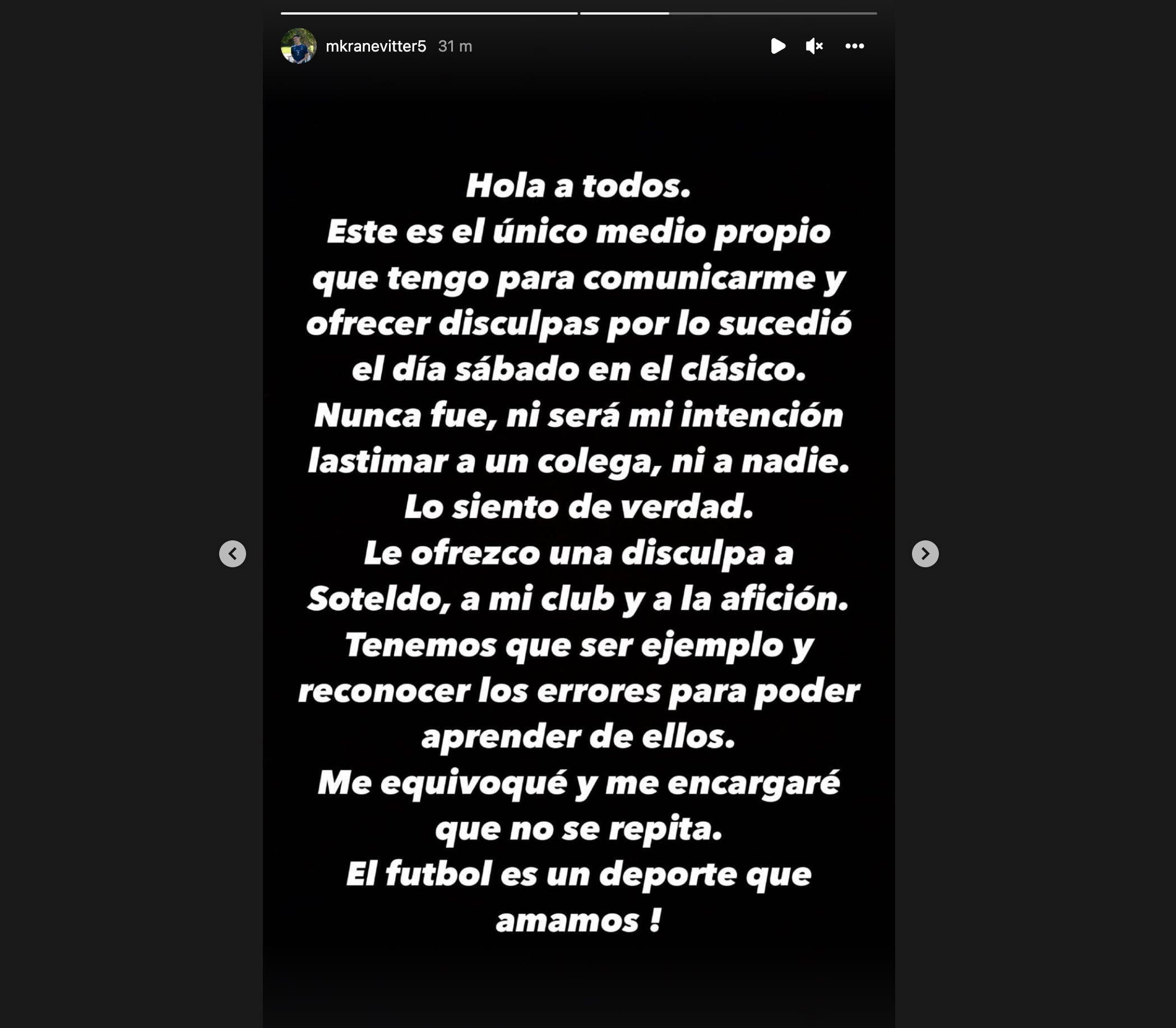 Matías Kranevitter se disculpó en redes