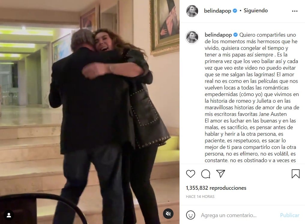 Belinda presume el amor de sus padres