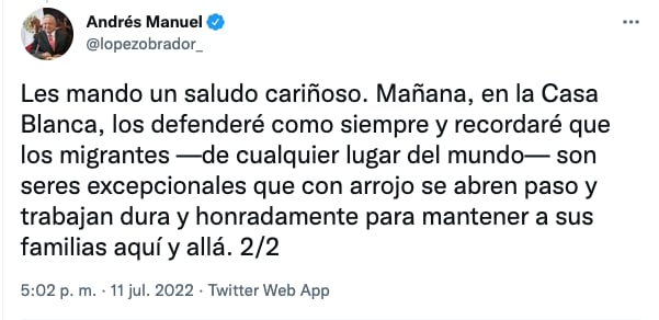 AMLO sobre migrantes