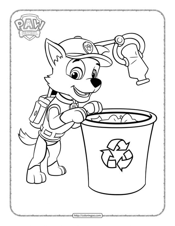 Dibujos de Rocky de Paw Patrol con temática del Día del Niño