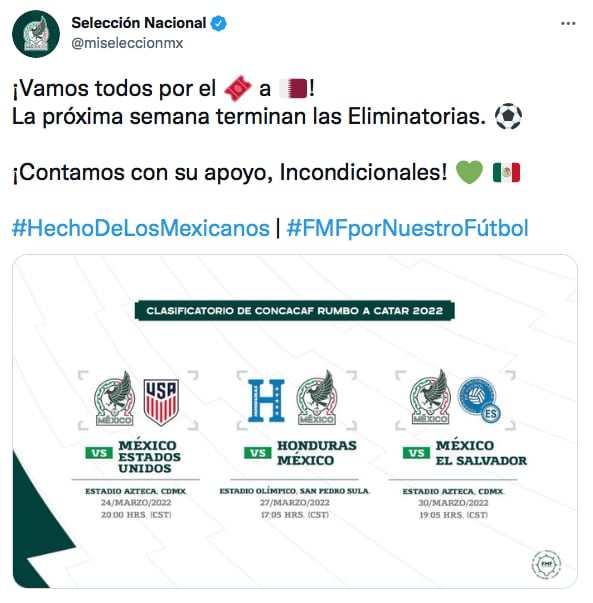 Partidos de la Selección Mexicana