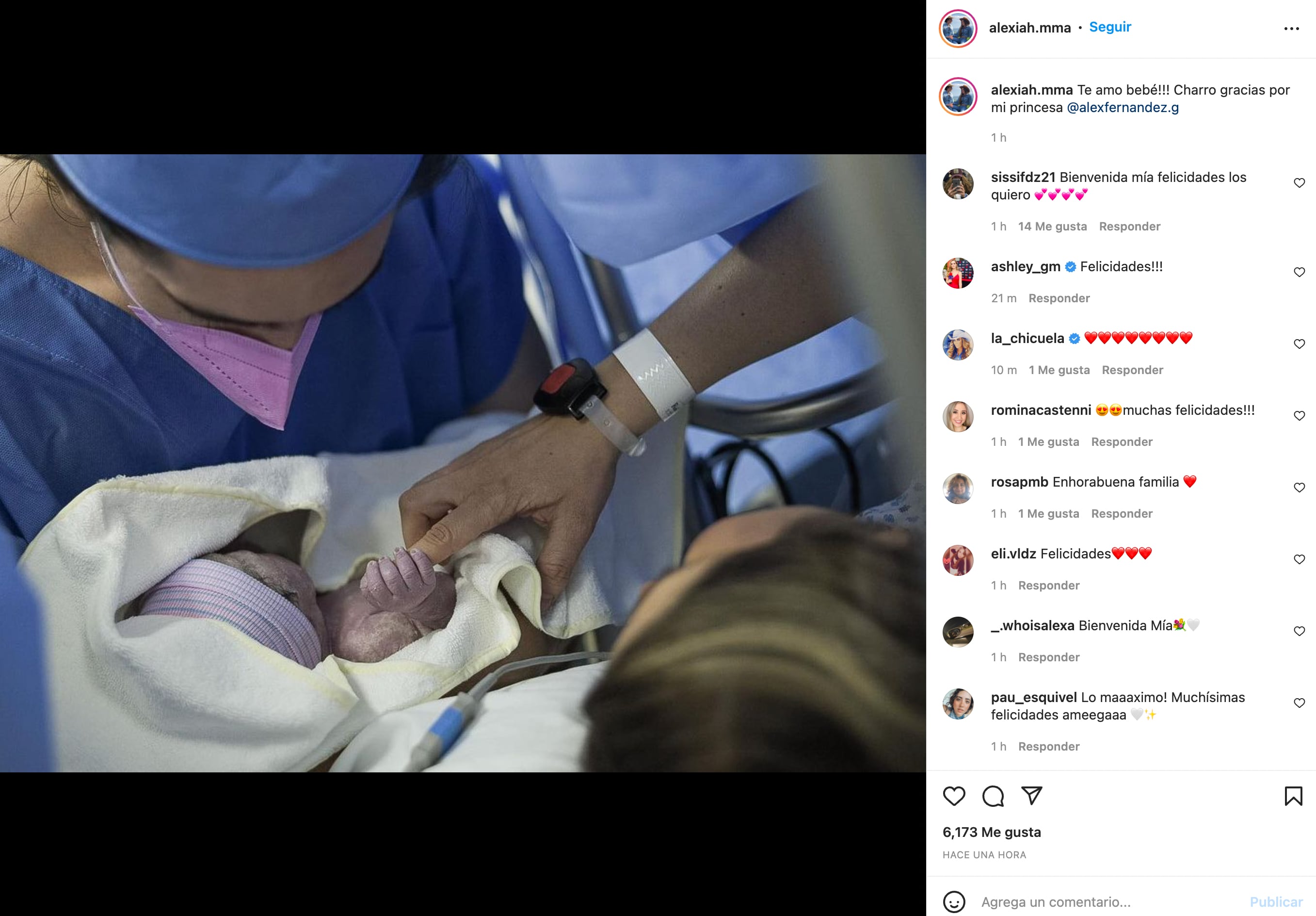 Alexia Hernández agradeció a Alex por su hija