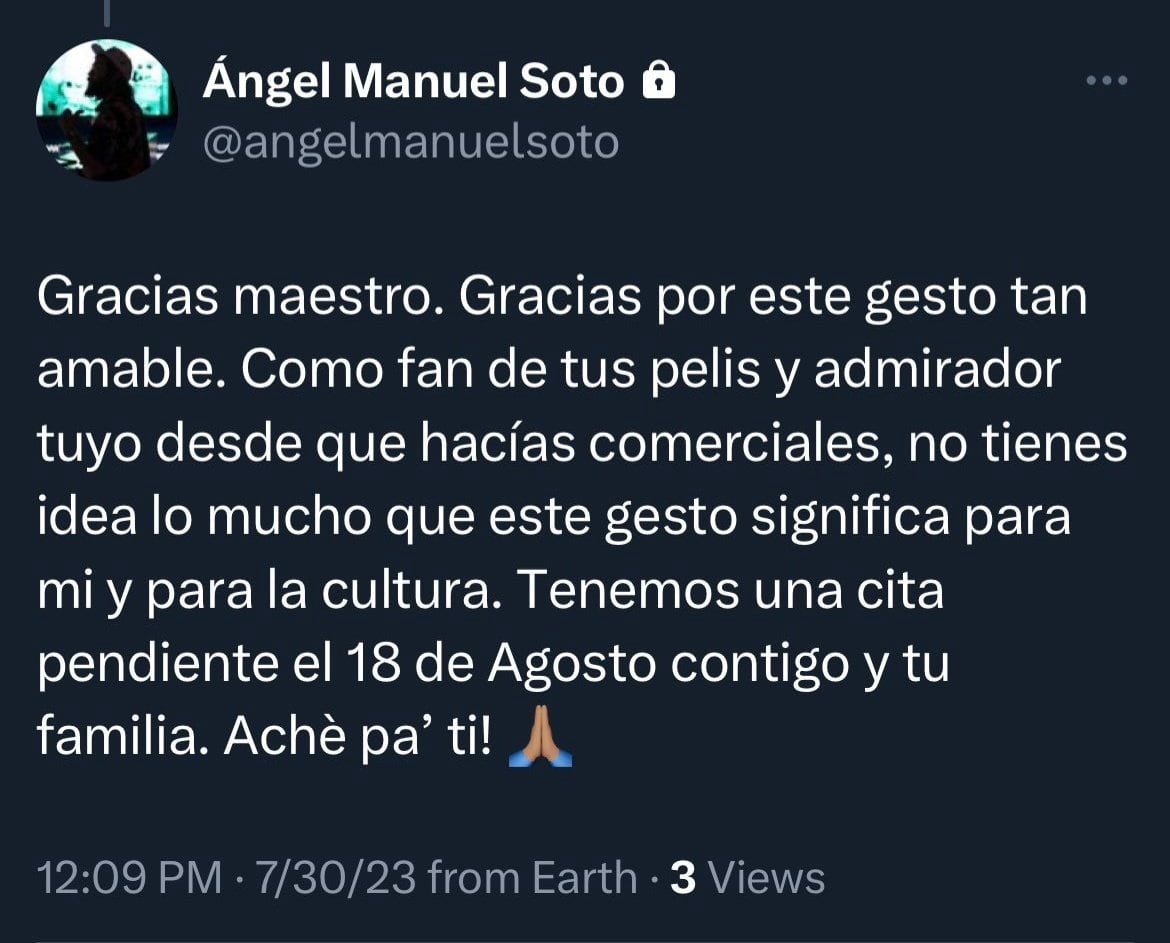 Ángel Manuel Soto agradece a Zack Snyder