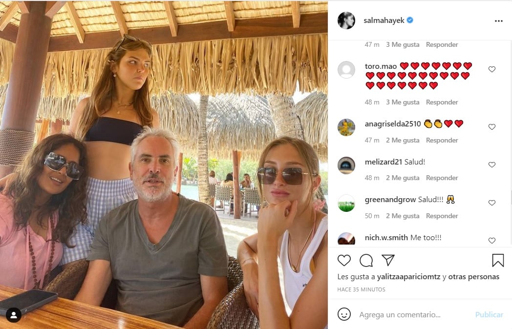 Salma Hayek y Alfonso Cuarón se encuentran de vacaciones