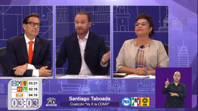 Clara Brugada y Santiago Taboada en el tercer debate CDMX