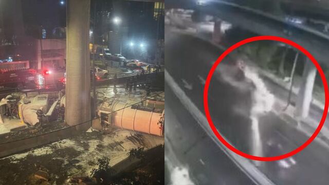 Video de la volcadura de pipa en Periférico