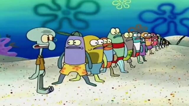 Calamardo en Bob Esponja, uno de los memes