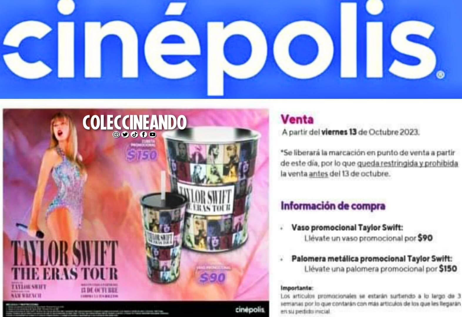 Palomera de Taylor Swift en Cinépolis