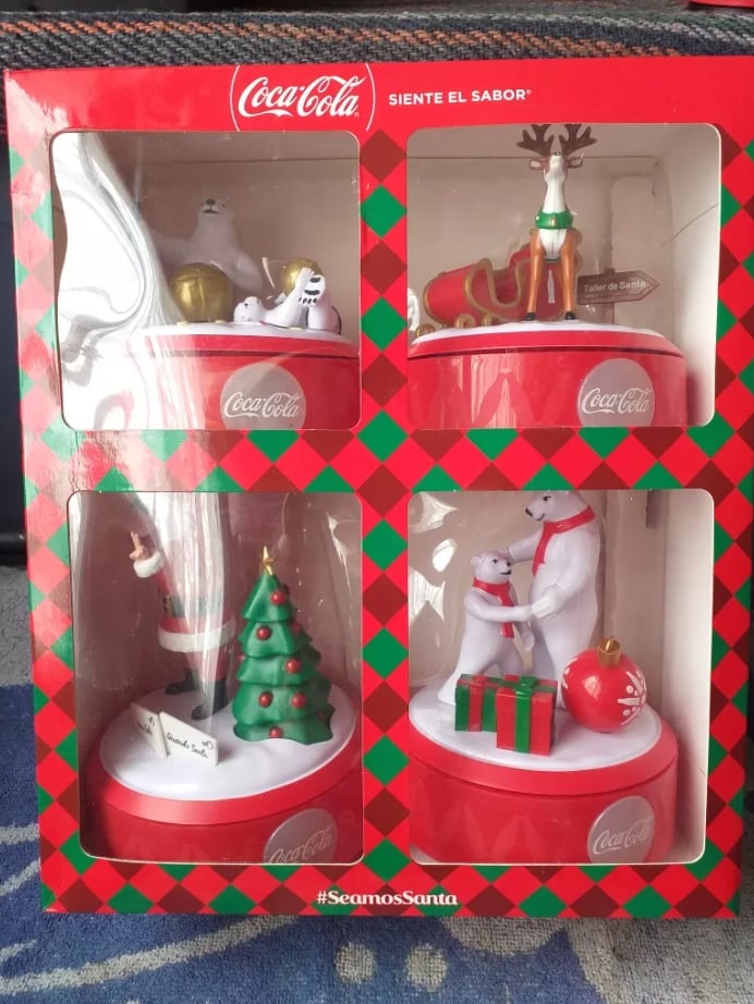 Cajas musicales coleccionables navideñas de Coca Cola