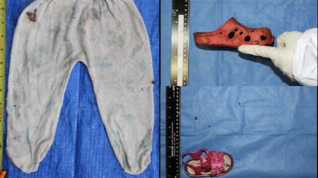 Ropa de menores de edad encontrada en fosas de Arbolillo, Veracruz