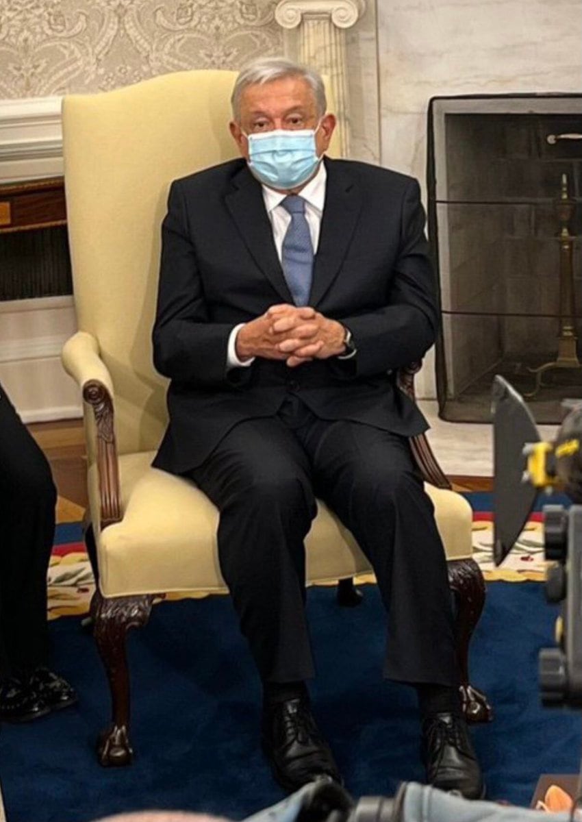 AMLO en reunión con Joe Biden