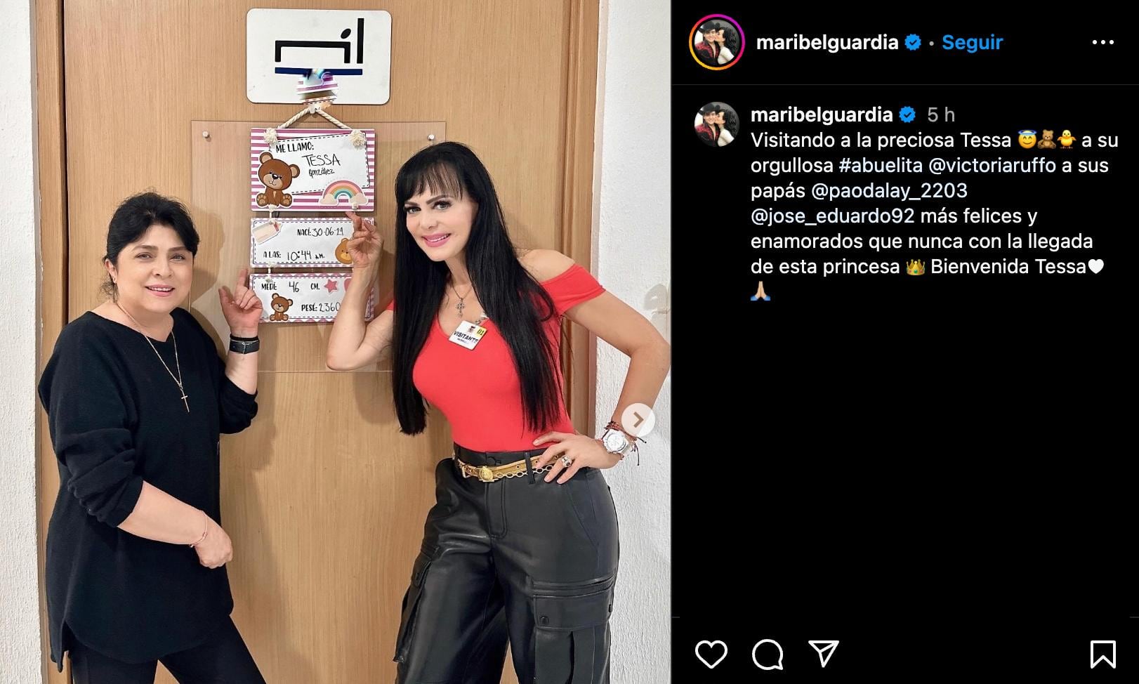 Maribel Guardia ya conoce a Tessa, la primera nieta de Victoria Ruffo