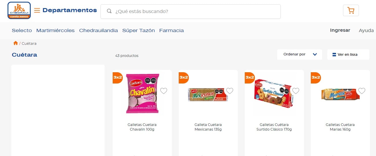Promoción de galletas Cuétara en Chedraui