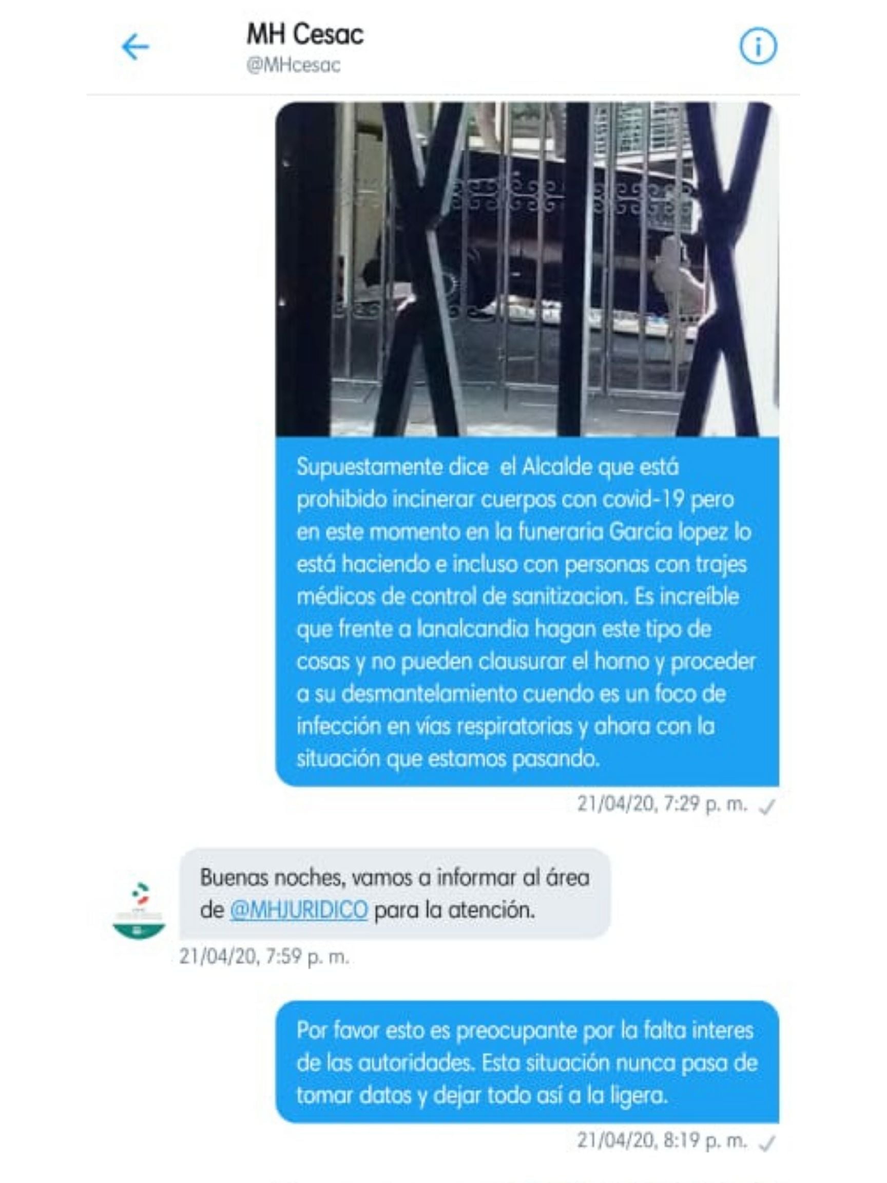 Denuncias de los vecinos por redes sociales.