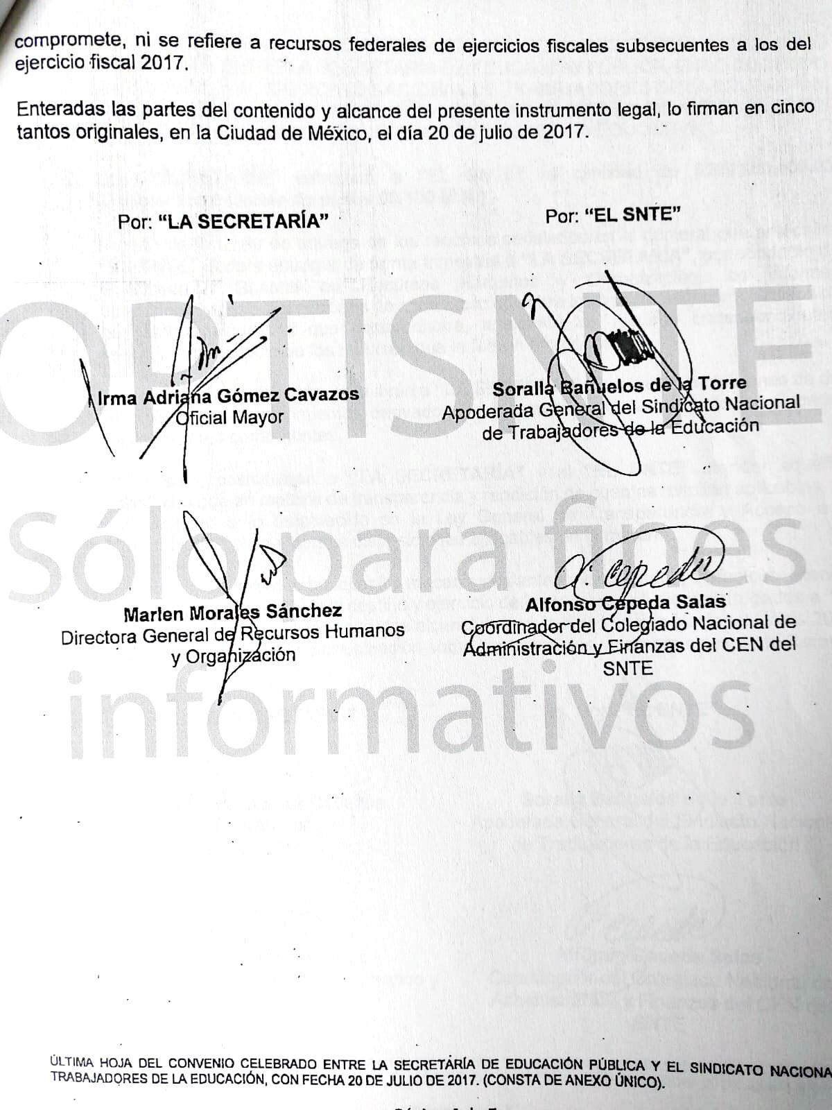 Firma del convenio entre la SEP y el SNTE respecto a la reforma educativa de Peña Nieto