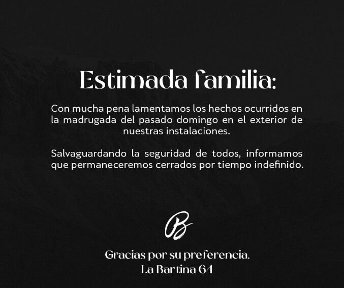 Comunicado Bar de San Carlos, en Sonora