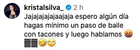 Kristal Silva reta a Ricardo Casares a moverse como ella tras criticarla en Venga la Alegría