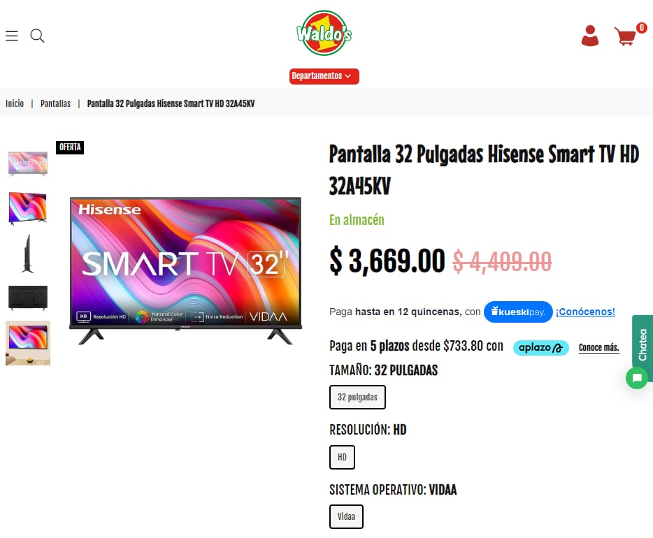 Pantallas en Waldo´s