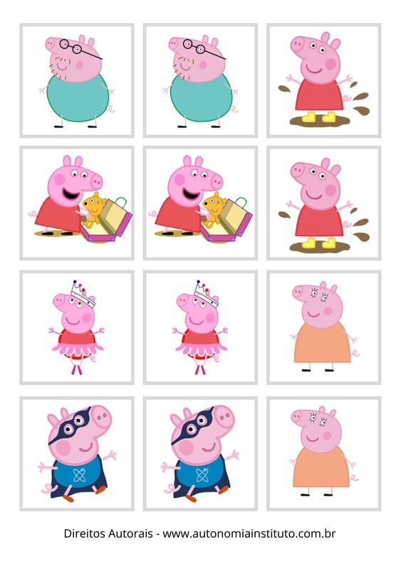 Memorama de Peppa Pig para imprimir